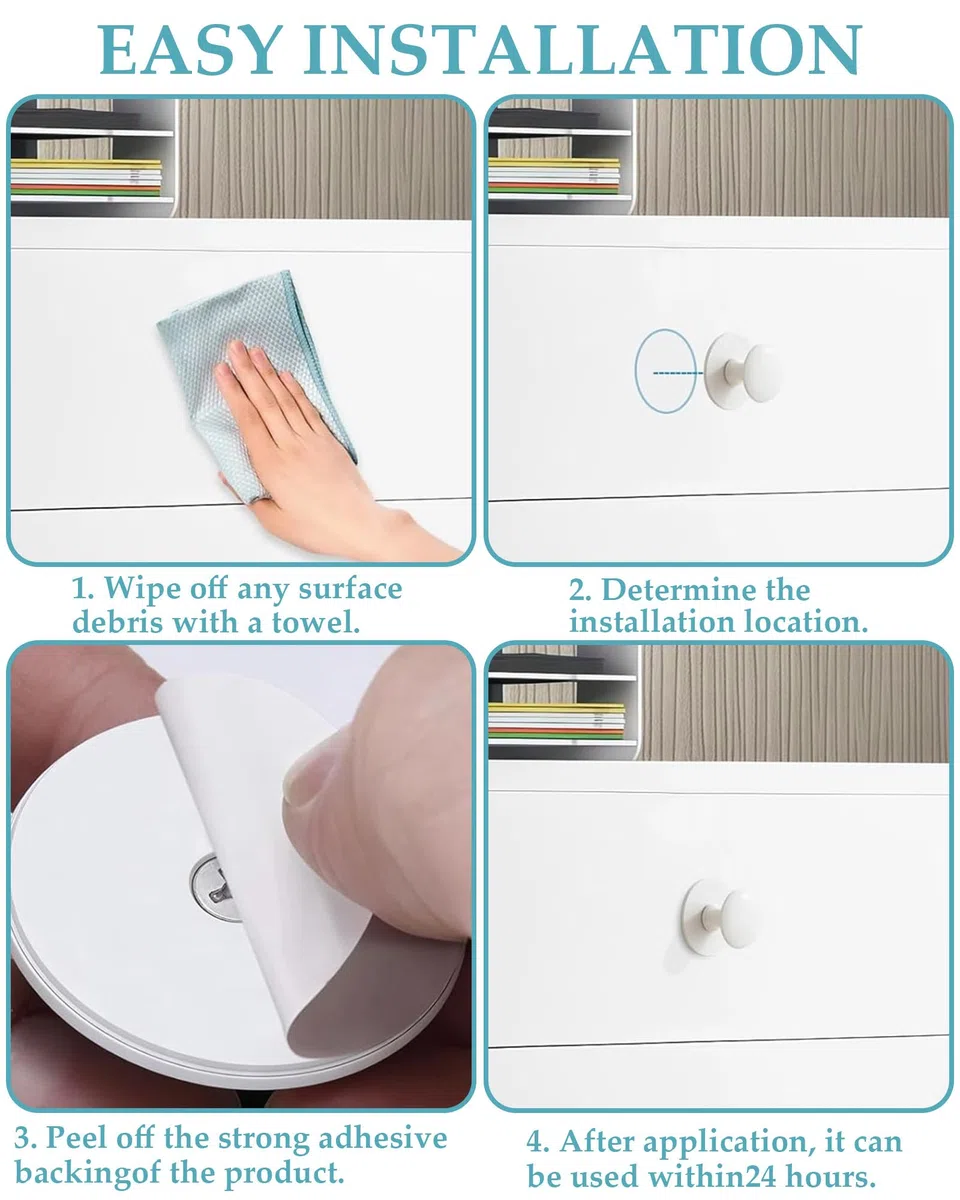 6 Pezzi Bianco Pomelli per Mobili Adesivi, Eleganti Pomelli per Cassetti, Antichi Manici per Armadi da Cucina, Rotondi, per Armadio, Cassetti, Armadi, Mobili, Mobili