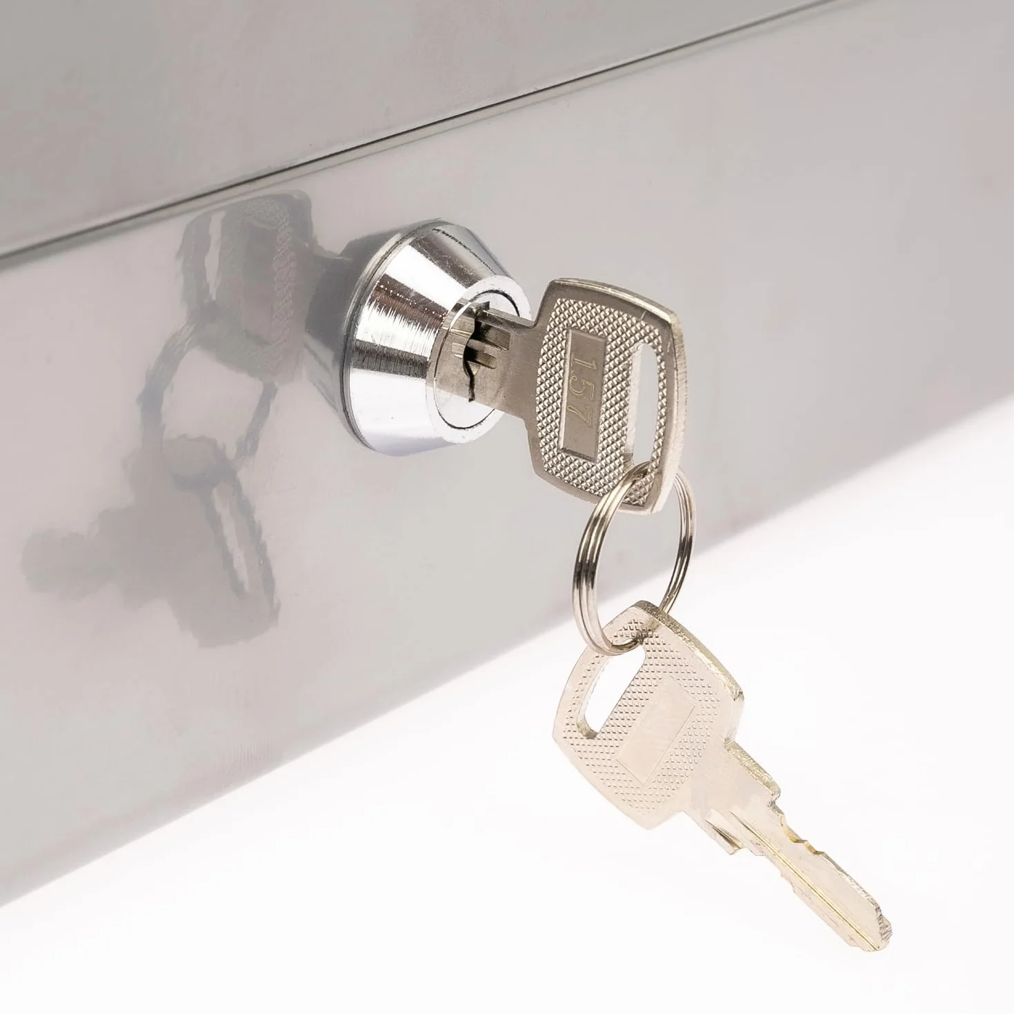 HMF Cassetta portavalori con chiusura a chiave, Cassa con inserto portamonete, 6 scomparti per monete | 15 x 12 x 8 cm | Argento