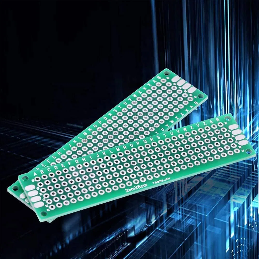 10pcs Kit Scheda a Circuito Stampato Universale 2x8cm Double Side PCB Board Prototype Board Prototype per Saldatura Fai da Te