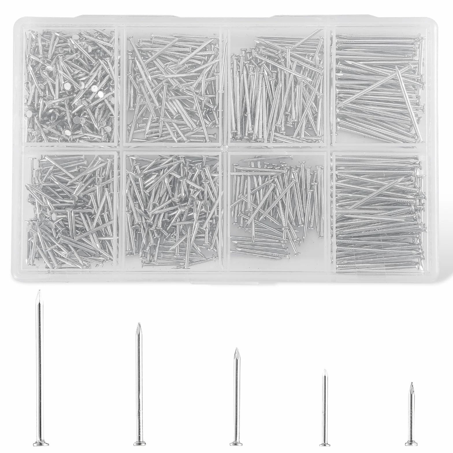 Assortimento di Chiodi 900 Pezzi per Muro, Appendere Quadri, Lavorazione Legno, Cartongesso e Pino