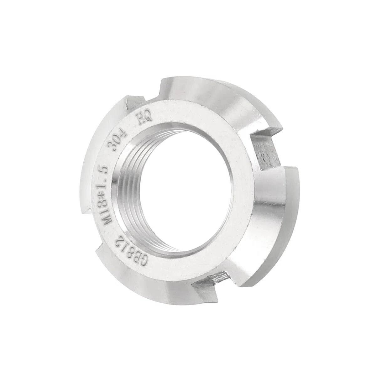 QUARKZMAN M18 x 1.5mm - 1pz Fissaggio Dadi Tondi Scanalati Quattro Scanalature - Dado Bloccaggio Tondo Acciaio Inossidabile 304 per Vari Cuscinetti Volventi, Settore Industriale, Argento